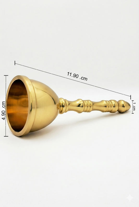 Heavy Brass Temple Aarti Bell for Mandir | Traditional Hand Bell for Home | Loud Sound Brass Ghanta