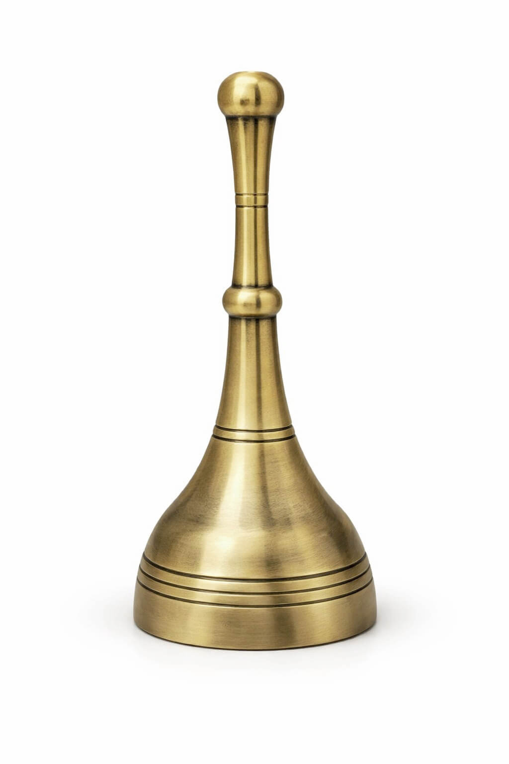 Long Handle Brass Pooja Bell Ghanti | Heavy Brass Temple Aarti Bell for Mandir | Traditional Hand Bell for Home  | Loud Sound Brass Ghanta