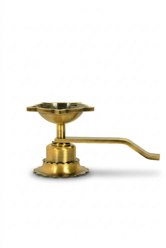 Folding Brass Diya 3 Piece Set | Portable Brass Oil Lamp for Pooja | Foldable Diya for Travel & Mandir | Traditional Brass Deepak for Aarti & Festivals