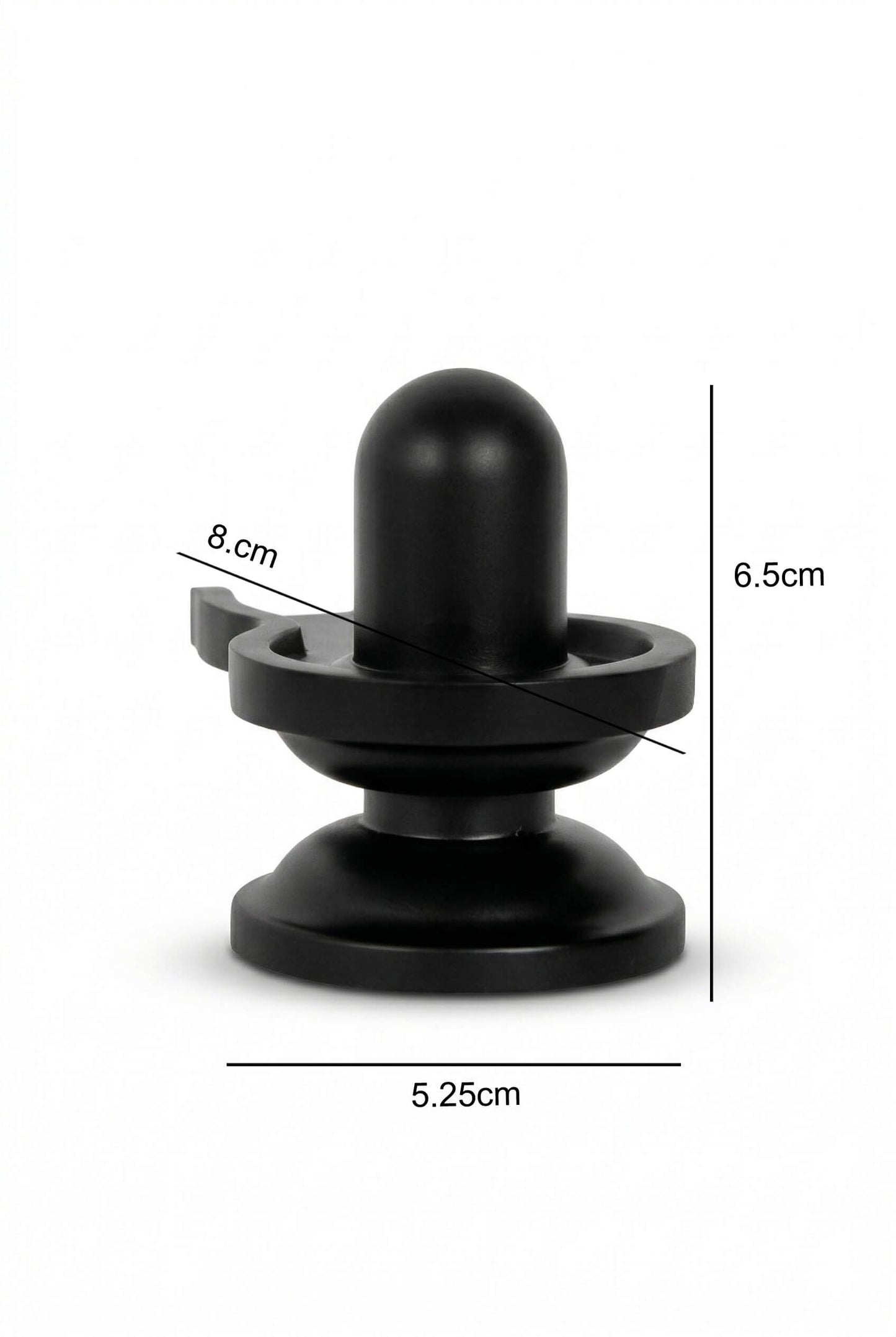 Black Matte Brass Shivling for Pooja & Car Dashboard | Mini Shivling Idol with Base | Mahadev Shivling Murti for Home Mandir,  Office & Vehicle | Premium Matte Finish Shivling