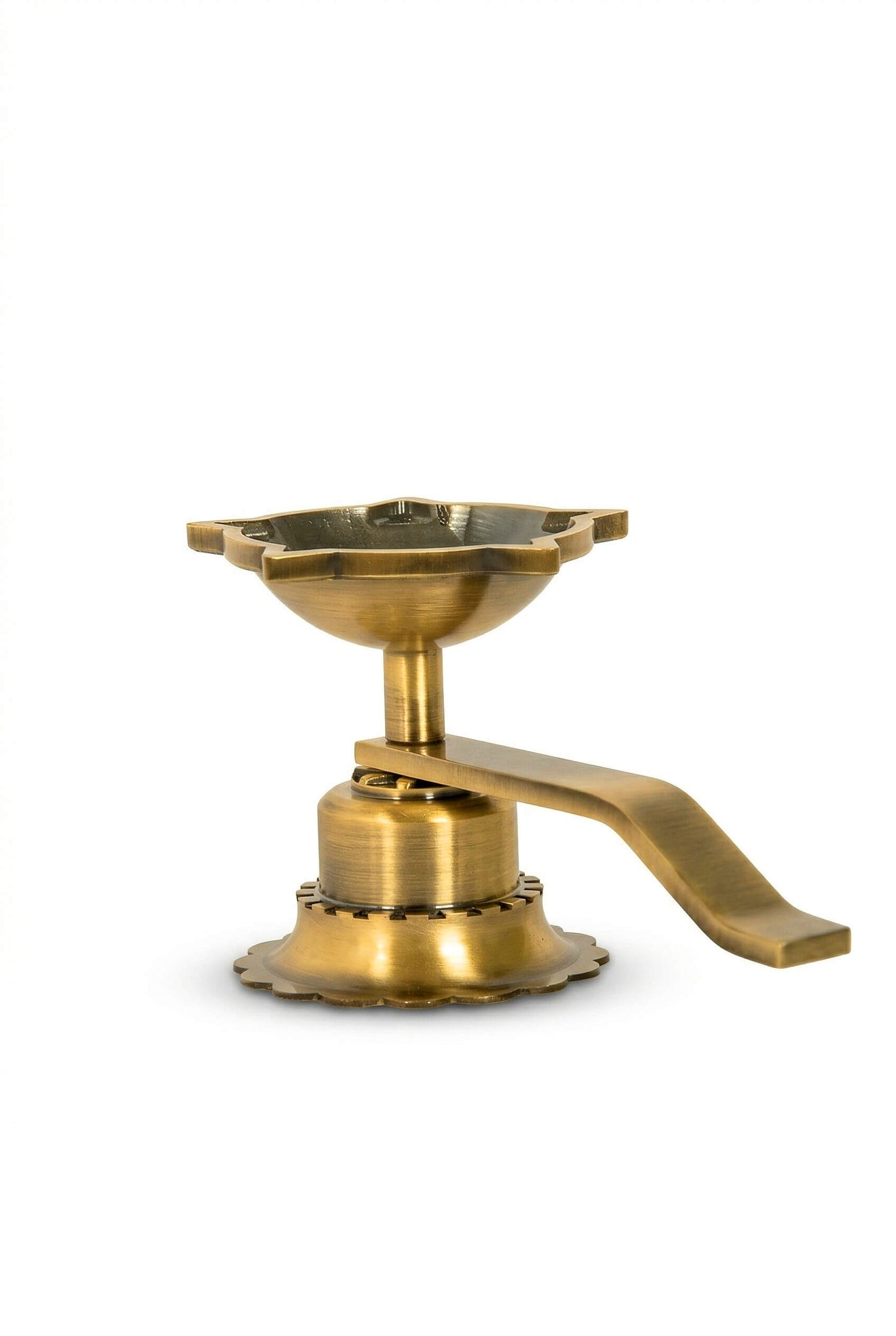 Folding Brass Diya 3 Piece Set | Portable Brass Oil Lamp for Pooja | Foldable Diya for Travel & Mandir | Traditional Brass Deepak for Aarti & Festivals