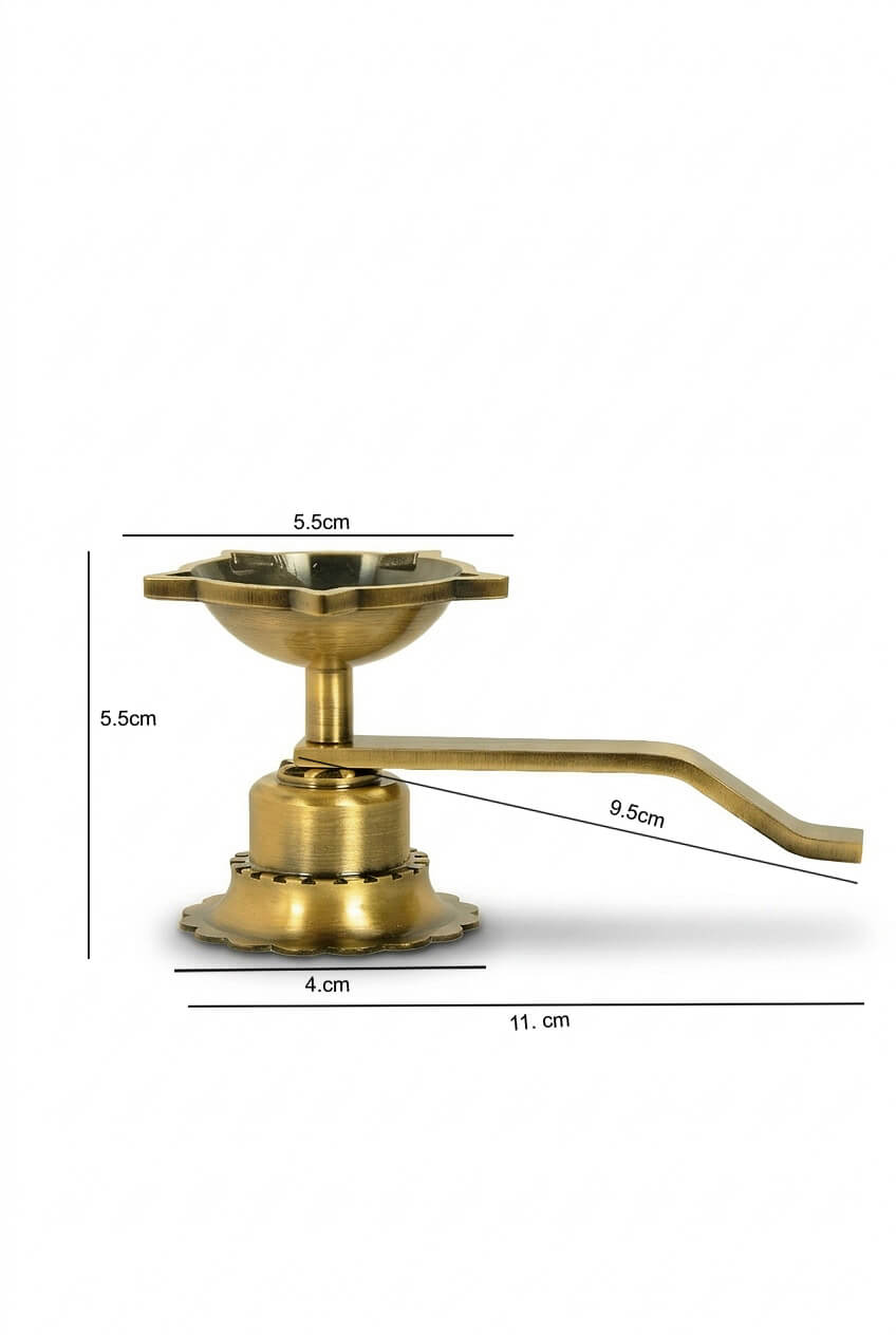 Folding Brass Diya 3 Piece Set | Portable Brass Oil Lamp for Pooja | Foldable Diya for Travel & Mandir | Traditional Brass Deepak for Aarti & Festivals