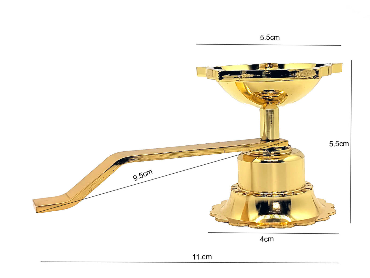 Folding Brass Diya 3 Piece Set | Portable Brass Oil Lamp for Pooja | Foldable Diya for Travel & Mandir | Traditional Brass Deepak for Aarti & Festivals