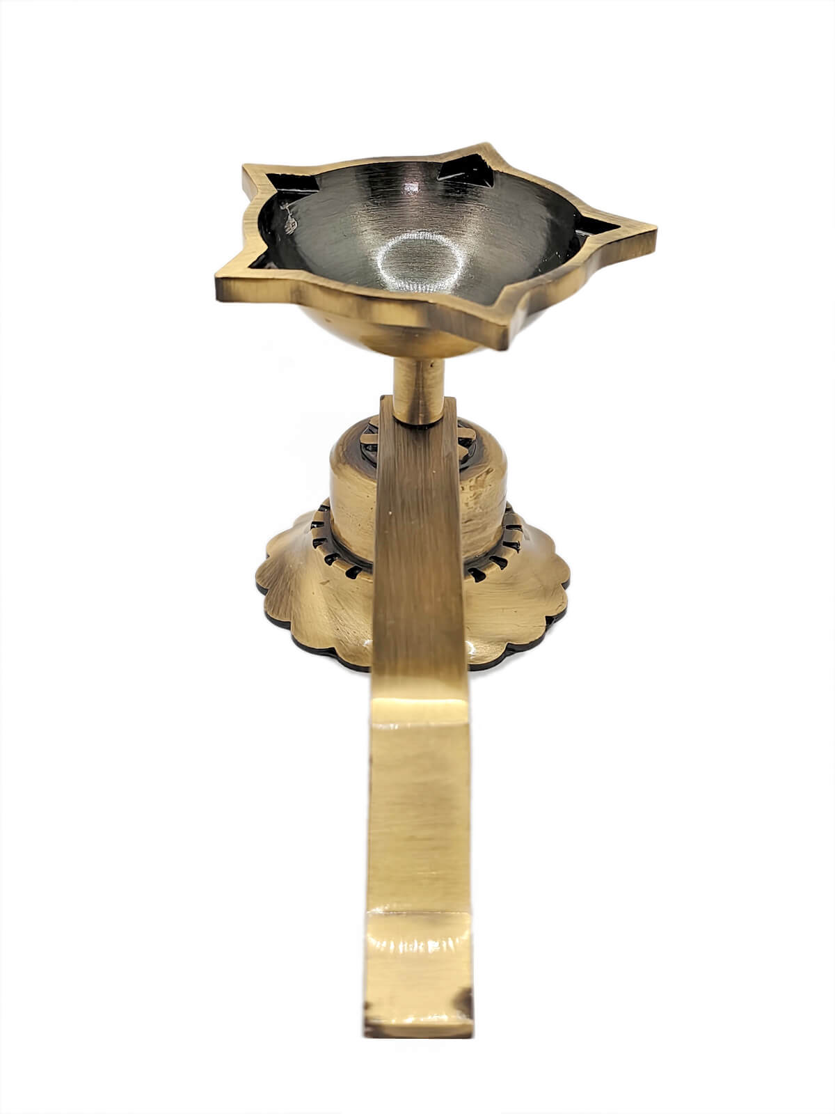 Folding Brass Diya 3 Piece Set | Portable Brass Oil Lamp for Pooja | Foldable Diya for Travel & Mandir | Traditional Brass Deepak for Aarti & Festivals