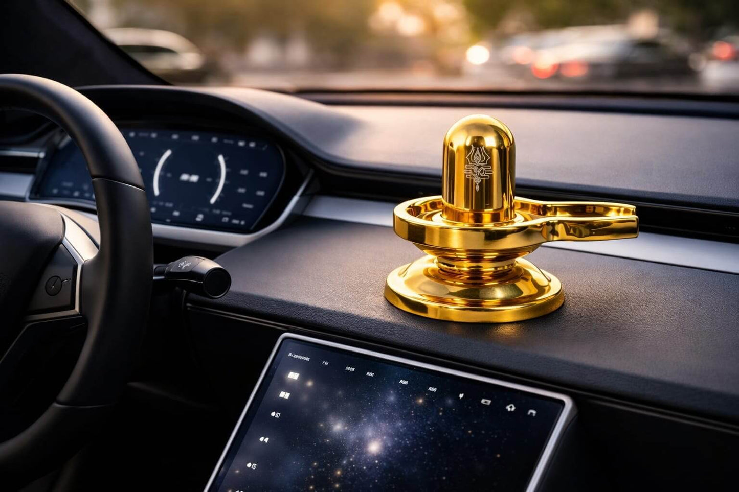 Brass Shivling for Pooja & Car Dashboard | Small Shivling Idol with Brase | Mahadev Shivling for Home Mandir, Office & Vehicle Dashboard | Mini Brass Shivling Murti