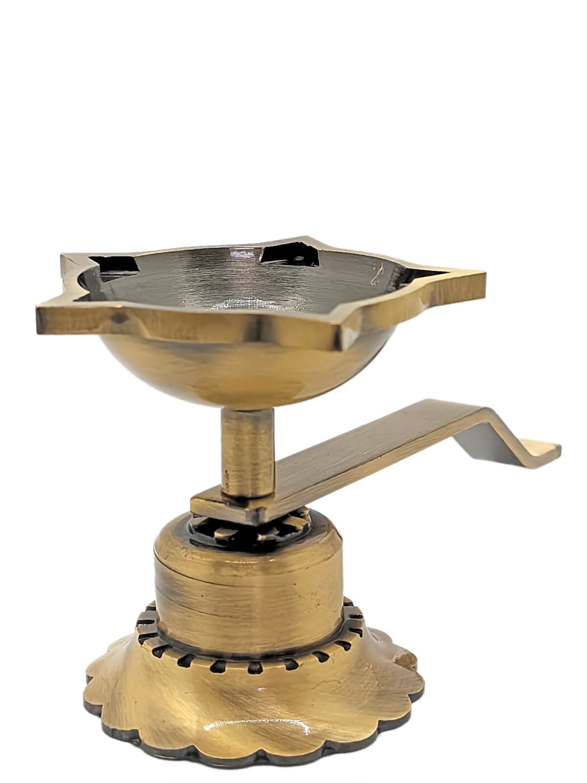 Folding Brass Diya 3 Piece Set | Portable Brass Oil Lamp for Pooja | Foldable Diya for Travel & Mandir | Traditional Brass Deepak for Aarti & Festivals